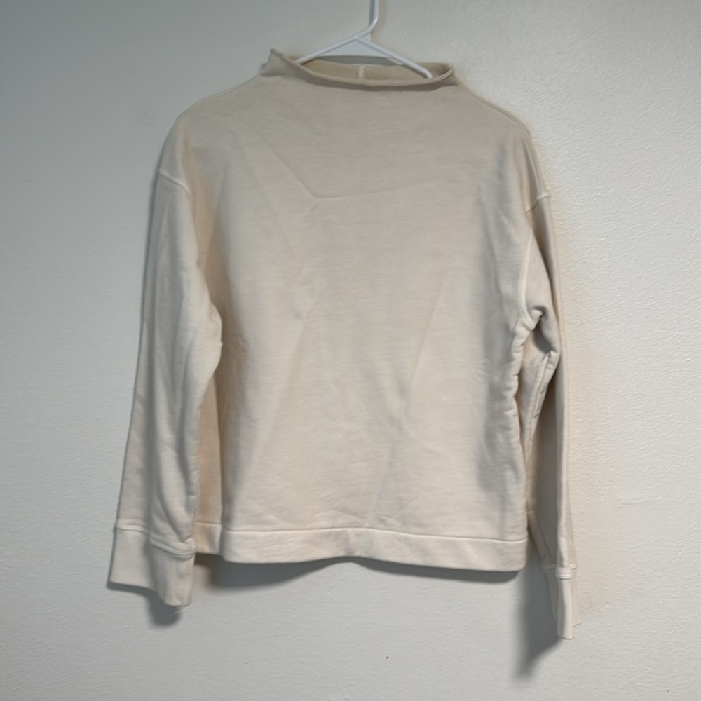 Madewell Long-Sleeve Funnel-Neck Sweatshirt in Parchment - Picture 6 of 11